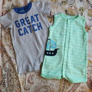 Carters Baby Boy Short Rompers Size 6 Months